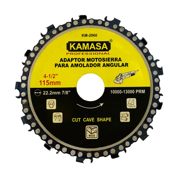 Disco de cadena motosierra para amoladora angular 4 1/2" KAMASA
