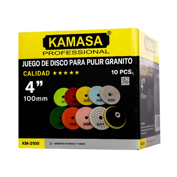 Disco para pulir granito 4" pack X 10PZ premium KAMASA *****