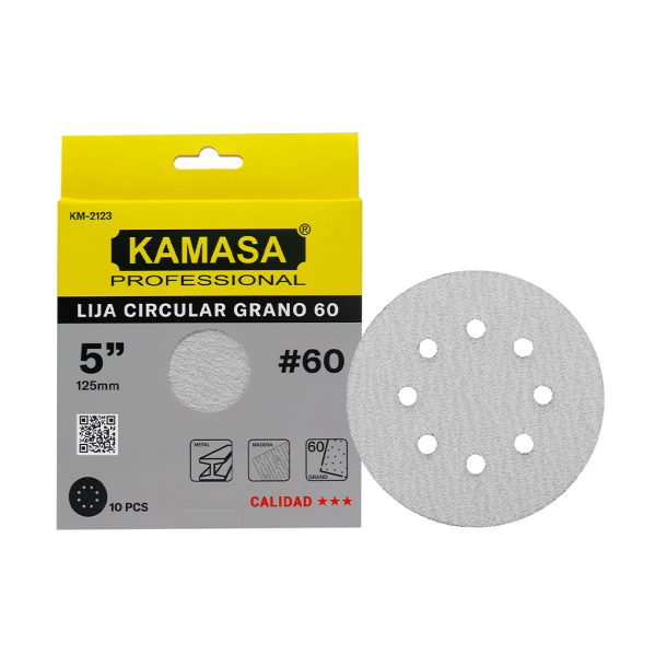 Juego de lija circular 5"/125mm  10PCS P60 - Imagen 3