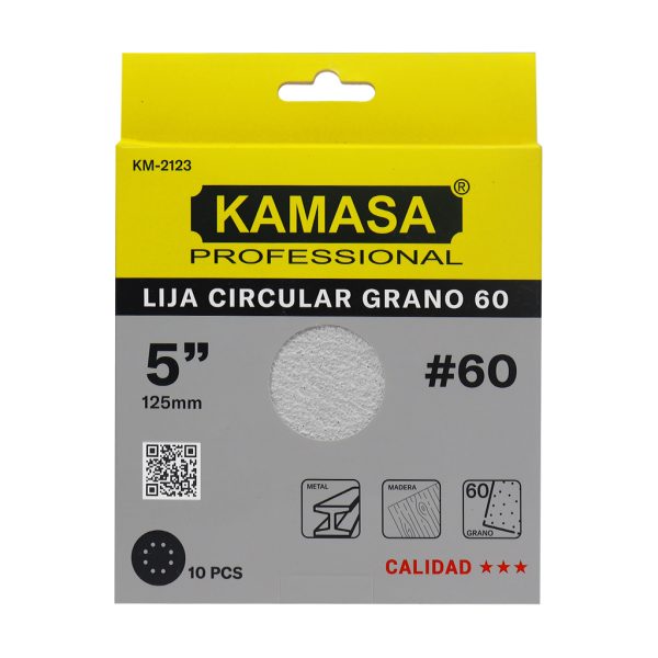 Juego de lija circular 5"/125mm  10PCS P60