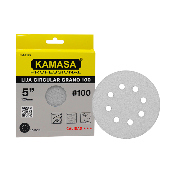 Juego de lija circular 5"/125mm  10PCS P100