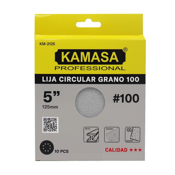 Juego de lija circular 5"/125mm  10PCS P100 - Imagen 2