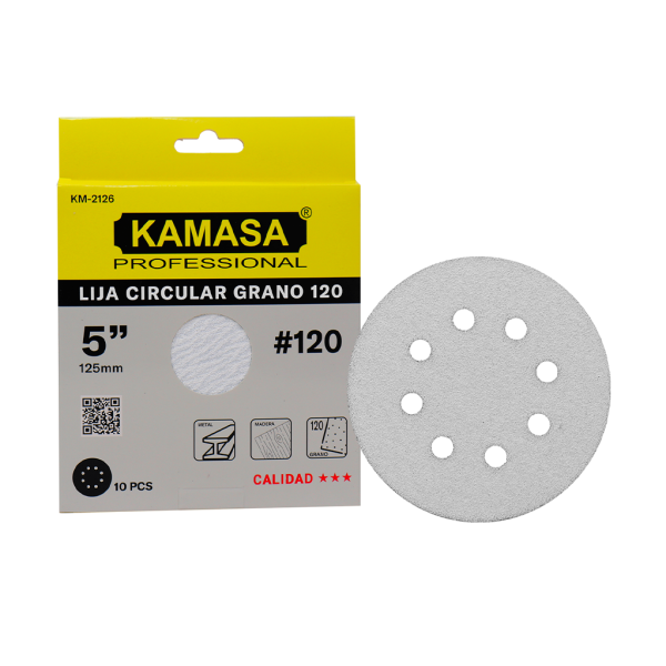 Juego de lija circular 5"/125mm  10PCS P120 - Imagen 3
