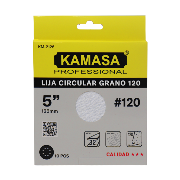 Juego de lija circular 5"/125mm  10PCS P120