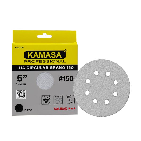 Juego de lija circular 5"/125mm  10PCS P150 - Imagen 3