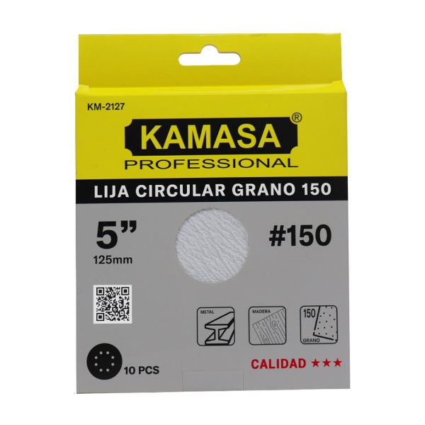 Juego de lija circular 5"/125mm  10PCS P150