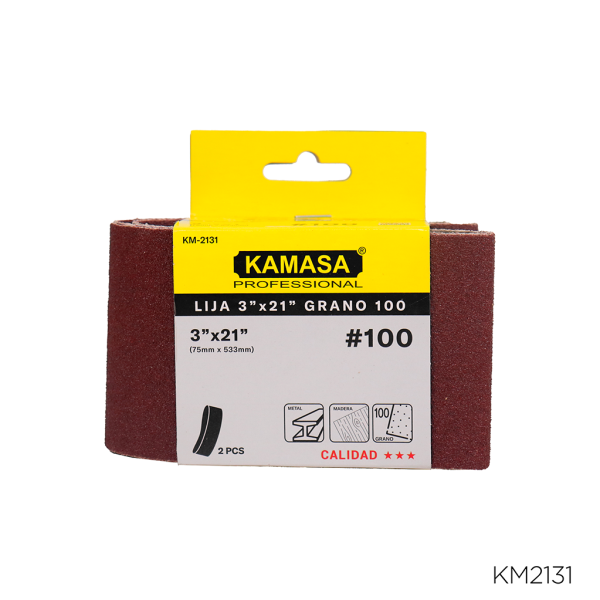 Lija de banda 3"x21" P100 /2PCS KAMASA***