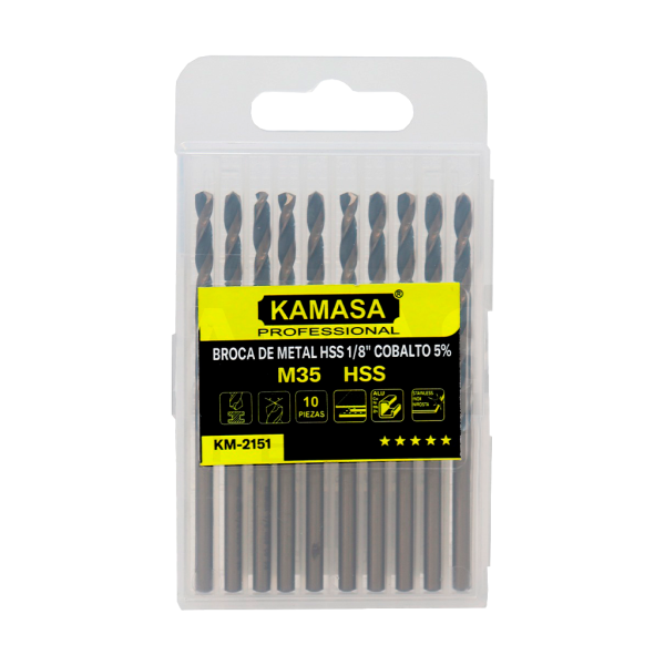 Broca de metal 1/8" HSS cobalto 5% - Imagen 2