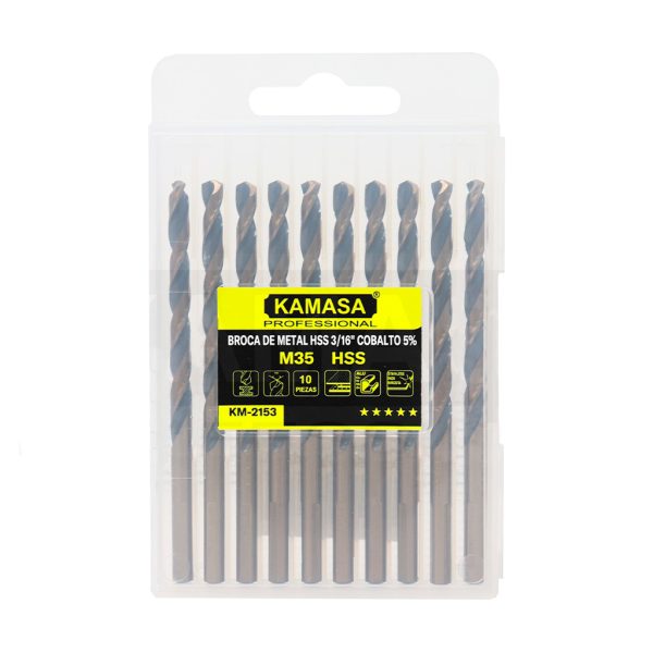 Broca de metal 3/16" HSS cobalto 5% - Imagen 2