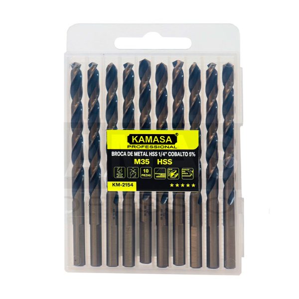 Broca de metal 1/4"  HSS cobalto 5% - Imagen 2