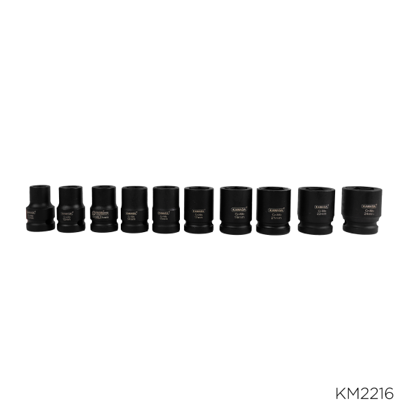 Juego de dados de impacto corto 1/2"Dr. 10PZS(10-24mm) CR-MO ***** - Imagen 2
