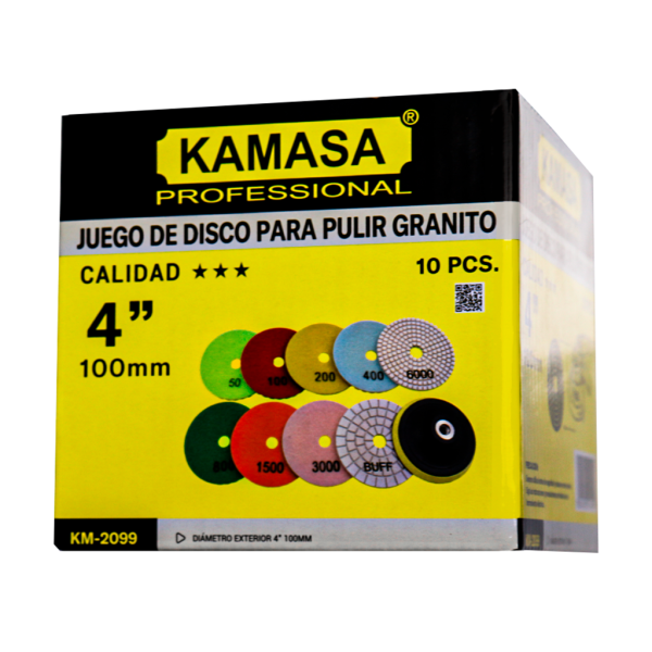 Disco para pulir granito 4" pack X 10PZ premium KAMASA ***** (copia)